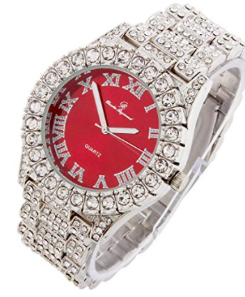 Bling-ed Out Round Metal Mens Color on Blast Gold and Silver Tone Watch - ST10327Dxx